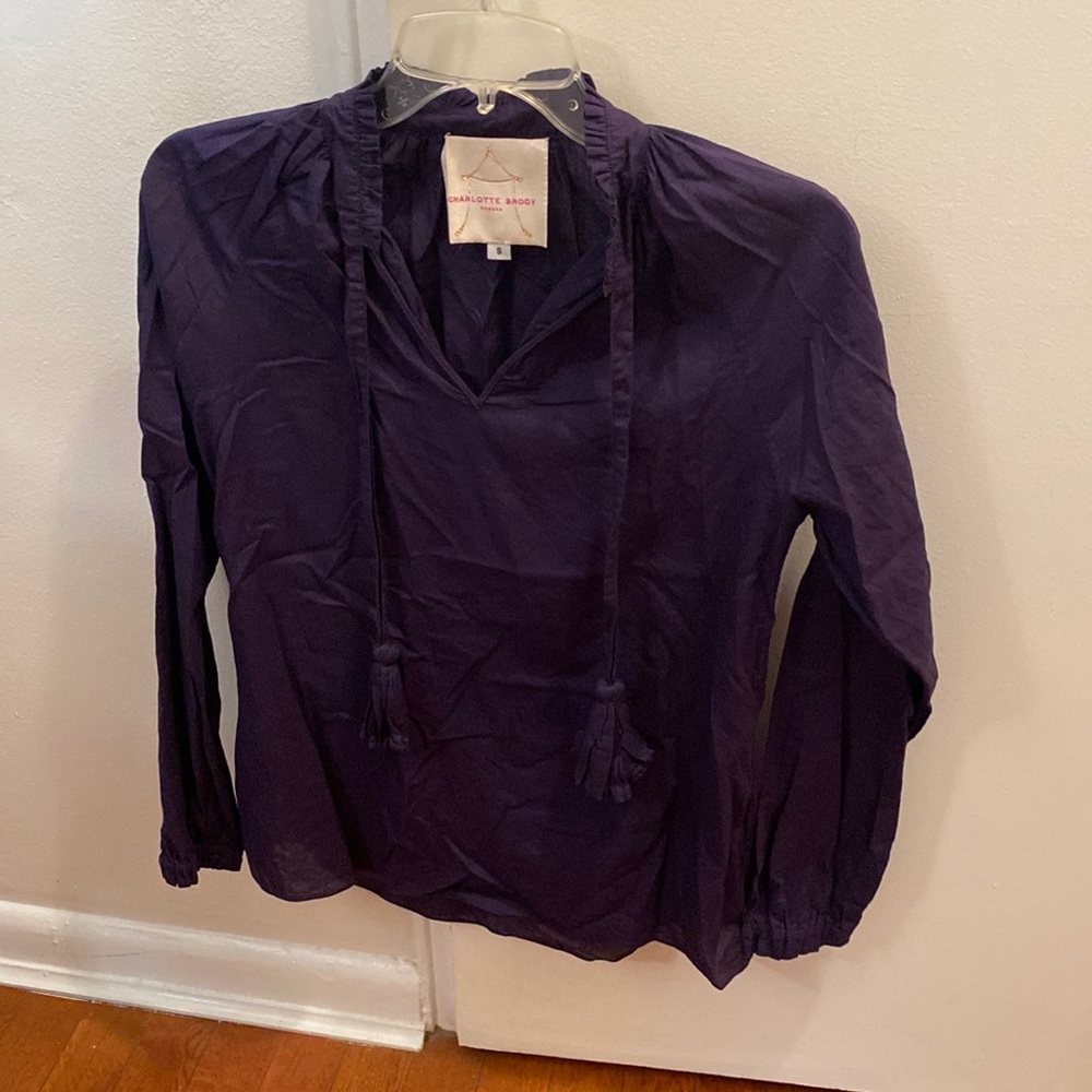 Charlotte Brody NY Navy  blouse Size S